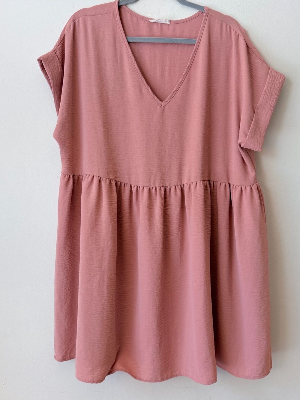 entro Dusty Rose V-Neck Babydoll Dress XL